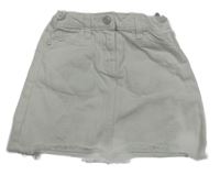 Biela rifľová sukňa s vyšúchaním Matalan