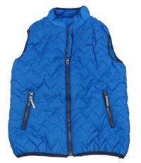 Modrá šušťáková prešívaná zateplená vesta Name it