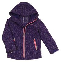 Fialovo-růžová puntíkatá softshellová bunda s kapucí C&A