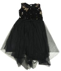 Černé šaty s flitry a tylovou sukní 