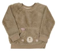 Hnedá plyšová mikina s ňufáčikom  Nutmeg