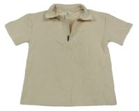 Béžové vzorované polo tričko H&M