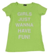 Svetlozelené tričko s nápismi Crash one