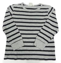 Šedo-černé pruhované triko H&M