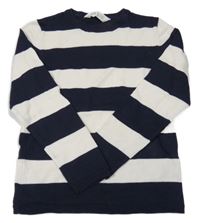 Tmavomodro-biely pruhovaný sveter H&M