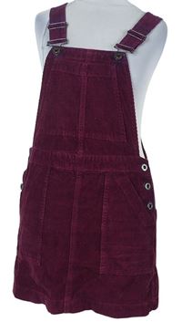 Dámské vínové manšestrové laclové šaty Jack Wills 