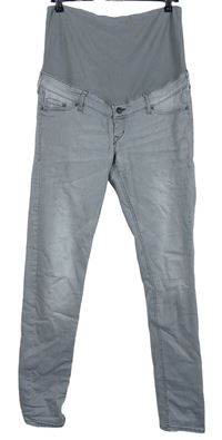 Dámské šedé skinny elastické těhotenské rifle H&M