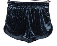 Dámske tmavomodré zamatové kraťasy H&M