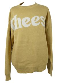 Pánský béžový svetr s nápisem 
