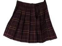 Dámska vínová kockovaná skladaná sukňa