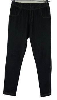 Dámské tmavomodré tregíny riflového vzhledu