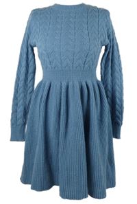 Dámské světlemodré svetrové vzorované šaty Shein 