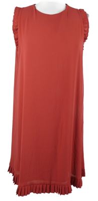 Dámske červené šaty s volánikmi Kaos