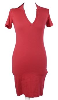 Nové - Dámske ružové rebrované šaty s golierikom Zara