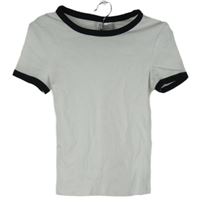 Dámske bielo-čierne crop tričko H&M