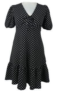 Dámské černé puntíkované šaty Primark 