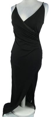 Dámske čierne dlhé spoločenské šaty s rozparkem Shein