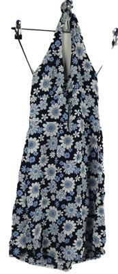 Dámské černo-modré kytičkované šaty Hollister 