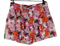 Dámské růžovo-červené květované volné kraťasy s páskem MissGuided 