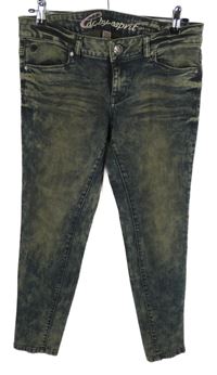 Dámské tmavomodro-béžové batikované skinny rifle Esrpit vel. 30/30