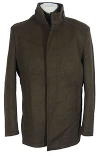 3v1 - Pánsky hnedý vlnený kabát