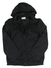 Čierna šušťáková bunda s kapucňou