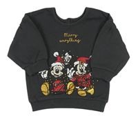 Šedá mikina s Mickey mousem a Minnií George