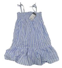 Bílo-modré pruhované plátěné šaty Primark