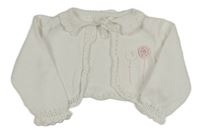 Biele svetrové bolerko s kvietkom