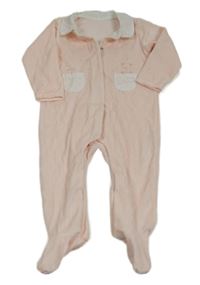 Svetloružový zamatový overal s vreckami a medveďmi Dunnes