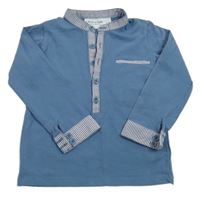 Modré polo tričko s prúžkami