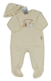 Nové - 2set- smotanový fleecový overal s obrázkem+ čapica Disney