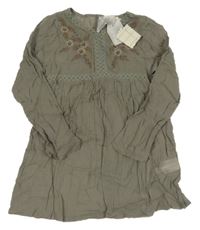 Nové - Sivá ľahká tunika s kvietkami Creamie