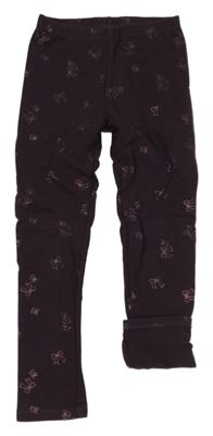 Tmavofialové tregíny s mašlemi Topolino