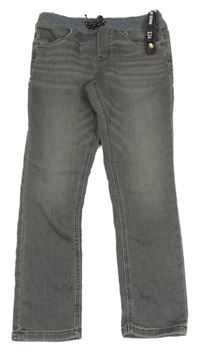 Šedé teplákové rifle s úpletovým pasem C&A