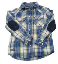 Modro-bílo-žlutá kostkovaná halenka C&A