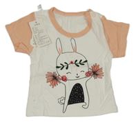 Nové - ružovo-biele tričko s králikom