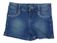 Tmavomodré rifľové kraťasy s vyšíváním OKAIDI