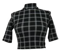 Dámska čierno-biela kockovaná crop blúzka so stojačikom Primark