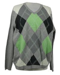 Dámsky sivý károvaný kašmírový sveter Gerry Weber