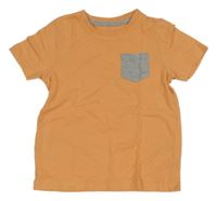 Marhuľové tričko s sivou kapsičkou Lupilu