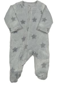 Šedý chlupatý overal s hvězdami F&F