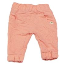 Neonově korálové melírované puntíkaté tepláky se srdíčkem