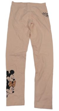 Světlerůžové legíny s Mickeym a Minnie Disney