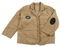 Béžové menšestrové sako s nášivkou