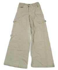 Béžové wide leg rifle s vreckami H&M