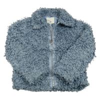 Modrý huňatý podšitý kabátek River Island