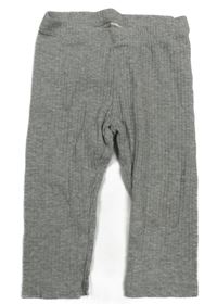 Sivé rebrované ľahké tepláky H&M