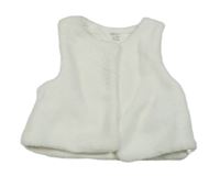 Biela kožušinová podšitá vesta