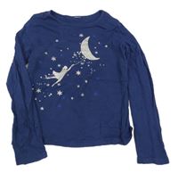 Tmavomodré triko s vílou a měsícem 
